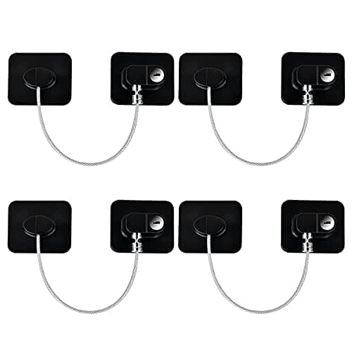 YEYA Upgraded Refrigerator Locks 4 Pack, Baby Proof Cabinet Locks with Keys, Safety Cabinets Door for Toddler - Image 1