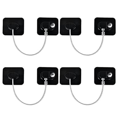 YEYA Upgraded Refrigerator Locks 4 Pack, Baby Proof Cabinet Locks with Keys, Safety Cabinets Door for Toddler - Image 1