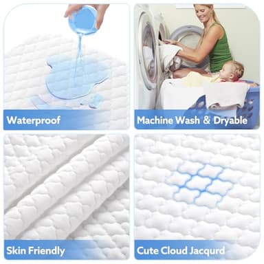 Criblike Waterproof Pack and Play Mattress, 38"x 26" Playard Mattress Pack N Play Mattresses Topper with Washable Cover & Carry Bag, Baby Essentials Items - Image 7