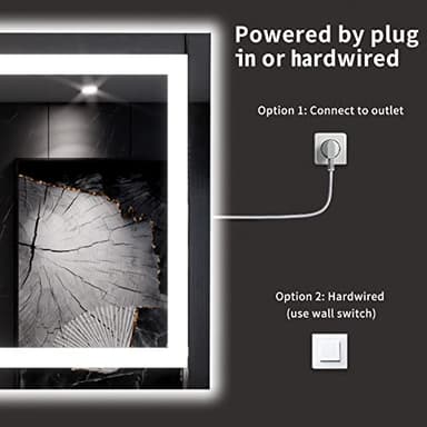 LOAAO 60X30 LED Bathroom Mirror with Lights, Anti-Fog, Dimmable, Backlit + Front Lit, Lighted Bathroom Vanity Mirror for Wall, Memory Function, Tempered Glass, ETL Listed - Image 6