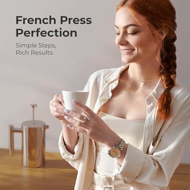 MuellerLiving French Press Coffee Maker 20oz, Stainless Steel French Press Coffee, 4 Filter Heat Resistant Double Insulated, Rust-Free, Food Grade, Dishwasher Safe Coffee Pot - Image 8