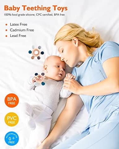akolik Baby Teething Toys, Teething Relief Toy, BPA Free Baby Chew Toys Infant Toys Newborn Accessories, Teethers for Babies 0-3-6-9-12 Months Old Boys Girls - Image 2