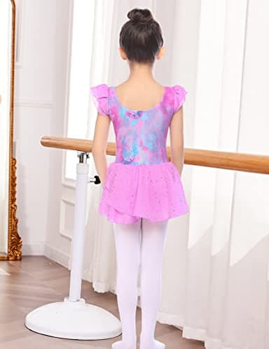Arshiner Gymnastics Leotards for Girls Toddler Ballet Leotard with Skirt Flutter Sleeve Dance Dress Pink Butterfly 2-3T - Image 5