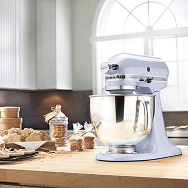 KitchenAid Artisan Series 5 Quart Tilt Head Stand Mixer with Pouring Shield KSM150PS, Lavender Cream - Image 4