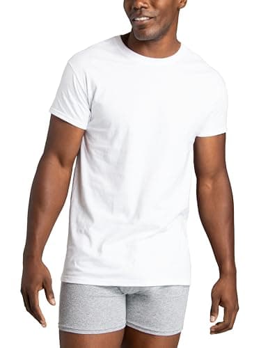 Fruit of the Loom Men's Stay Tucked Crew T-Shirt - Large - White (Pack of 6) - Image 2