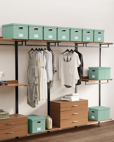 Oterri File Organizer, File Box, File Cabinet for Letter File Folder Storage, Portable Storage Bins with Lids for Office/Decor/Home,Document Organizer, 1 Pack,Green-Box Only - Image 7