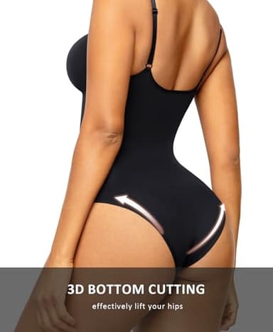 FeelinGirl Body Shaper Tummy Control Shapewear Bodysuits for Women Seamless Shaper Black 3XL-4XL - Image 3