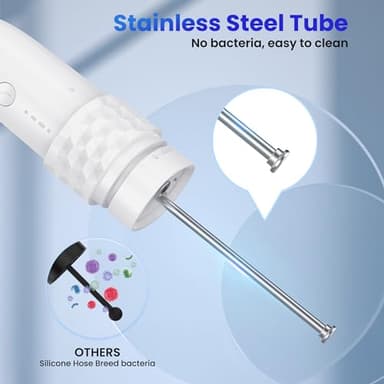 UNINGOPI Portable Water flosser with Electric Toothbrush, 2 in 1 Teeth Cleaning Kit, Electric Toothbrush and flosser Combo, Water Flosser for Travel and Home (White) - Image 5