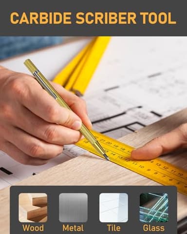 STAGEEK 34 Pack Carpenter Pencil Set with Sharpener, Mechanical Carpenter Pencils with Deep Hole Long-Nib Marker Pens, Carbide Scribe Tool & Construction Pencils for Architect Woodworking with Case - Image 5