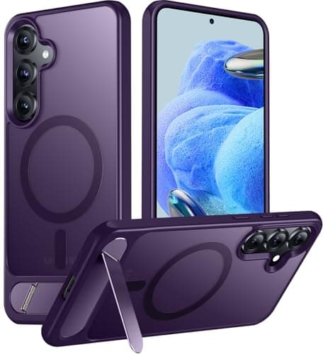 Temdan Magnetic for Samsung Galaxy S25 Plus Case, [Innovate Stand][Military Grade Drop Protection][Non Slip][Translucent Matte] Shockproof Phone Case for Galaxy S25 Plus 6.7" 2025 -Purple - Image 1