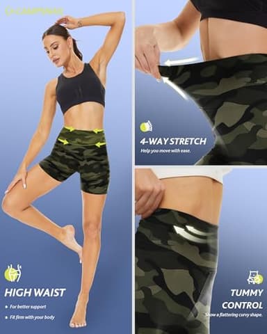 CAMPSNAIL Workout Biker Shorts Women - 3"/5"/8" High Waisted Tummy Control Spandex Booty Volleyball Shorts for Yoga Dance - Image 3