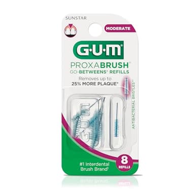 GUM Proxabrush Go-Betweens Refills - Moderate - Compatible with GUM Permanent Handle - Reusable Interdental Brushes - Soft Bristled Dental Picks, 8 Count - Image 10