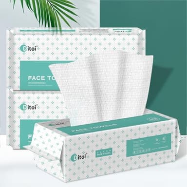 Ditoi Disposable Face Towels,Ultra Soft &Thick Face Dry Wipes for Makeup Removal,Viscose Fiber Facial Coths for Women Daily Cleansing, Skincare,60 Count - Image 8