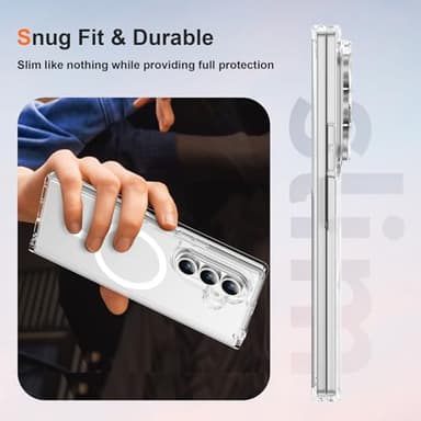 ORETECH Magnetic for Samsung Galaxy Z Fold 7 Case, Transparent Back Non-Slip Hard PC Shockproof Bumper Protective Phone Case Cover for Samsung Z Fold 7 - Clear - Image 6