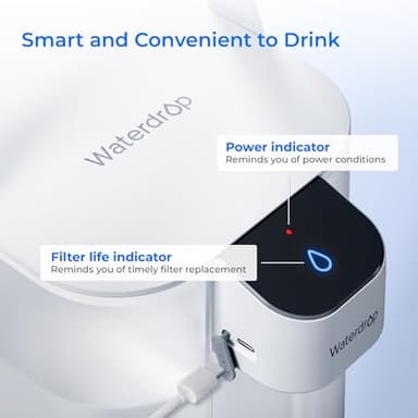 Waterdrop Rechargeable Water Filter Pitcher, Reduce 99.6% of Lead and 45+ Impurities, 1-Year Electric Water Dispenser, Instant 15-Cup Countertop System, NSF/ANSI 401&53&42&372, NOT Reduce TDS - Image 8