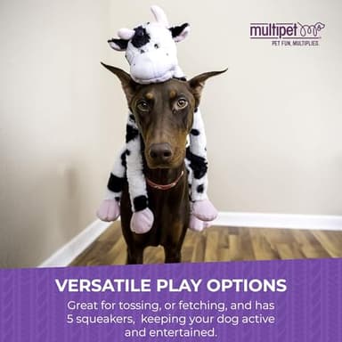 Multipet Swingin' Slevin Frog Dog Plush Toy - Squeaky Dog Toy for All Dogs - Extra Soft Plush Dog Toy - Stuffed Animal Dog Toy for Cuddling & Playing - Cute Dog Pet Toy (27”, Green, 5 Squeakers) - Image 4