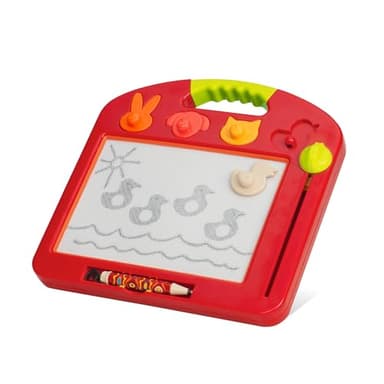 B. toys – Magnetic Drawing Board – 4 Animal Stamps – Portable Sketcher – Creative Toys For Toddlers, Kids – 18+ Months – Toulouse – LapTrec - Image 1
