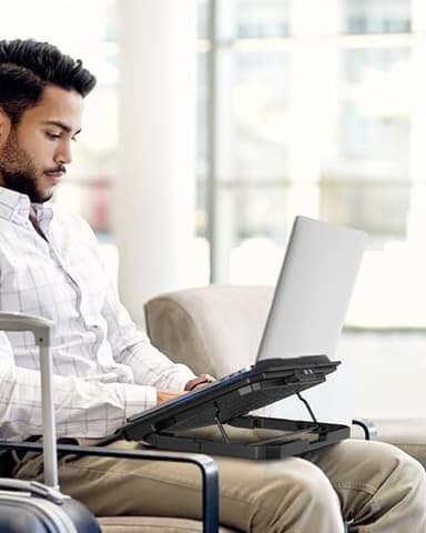 AICHESON Laptop Cooling Pad for 12-15.6 Inch, 6 Cooler Fans with Blue Lights, Laptop Cooling Stand with 2 USB Ports (Blue) - Image 9