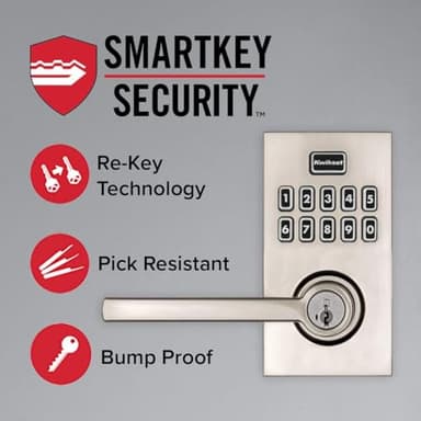 Kwikset 99170-004 SmartCode 917 Keypad Keyless Entry Contemporary Residential Electronic Lever Lock Deadbolt Alternative with Halifax Door Handle and SmartKey Security, Matte Black - Image 4