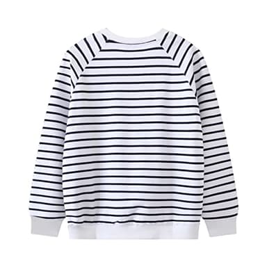 HILEELANG Baby Girl Sweatshirts White Rainbow Stripe Pullover Crewneck Spring Autumn Long Sleeve Tops Cotton Casual Sweater Shirts 12-18M - Image 2