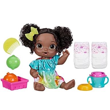 Baby Alive Fruity Sips Doll, Lime, Toys for 3 Year Old Girls, 12-inch Baby Doll Set, Drinks & Wets, Pretend Juicer, Kids 3 and Up, Black Hair - Image 1