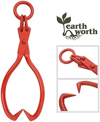Skidding Tongs – 25-inch Log Grabber with Ring for Connecting with Chain – Logging Tools for Forestry, Timber, and Firewood by Earth Worth (Red - Image 5