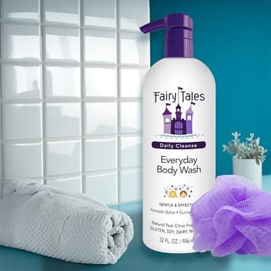Fairy Tales Daily Cleanse Everyday Kids Body Wash - Soap for Bath or Shower, Body Wash For Kids With Clean and Natural Ingredients, Delicious Pear Citrus Scent – 32 oz. - Image 3
