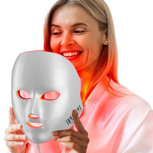 NEWKEY Red Light Therapy Mask for Face,7 Colors LED Face Mask Light Therapy, At-Home Photon Skin Care Beauty Mask for Anti Wrinkles Acne Reduction - Image 1