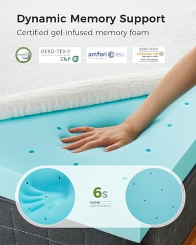 PERLECARE Twin XL Mattress Topper - 3 Inch Cooling Memory Foam Mattress Pad for Pressure Relief,Bed Topper with Bamboo Cover,Removable & Washable & Non-Slip,CertiPUR-US & Oeko-Tex Certified - Image 3
