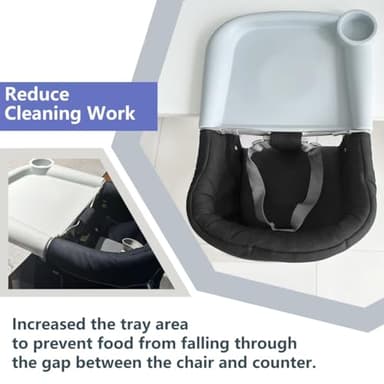 FAILUN Silicone Baby Dining Tray Compatible with Inglesina Fast Table Chair & Other Hook-On High Chairs,Portable Clip-On Fast Table Chair Baby Tray, Dishwasher Safe & BPA Free (Upgraded White) - Image 5