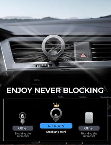 LISEN for MagSafe Car Mount,Car Accessories for Women Men [2025 Ultra] Magnetic Phone Holder for Car 360 Dashboard Vent Phone Mount for Car Organization iPhone 16e 15 14 13 12 Pro Max Plus Mini,Green - Image 9