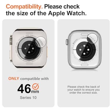 amBand Metal Case Compatible with Apple Watch Series 10 46mm, W1 Rugged Bumper Protector [Turn into Ultra 2/1 Look], Hard Frame with Back Cover Stylish Accessories for iWatch Men, Natural Titanium - Image 7