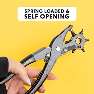 General Tools Leather Hole Punch Tool - 6 Multi-Hole Sizes for Leather, Rubber, & Plastic - Hobbies & Crafts 8.5 inches - Image 5