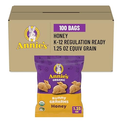 Annie's Organic Bunny Grahams Snack, Honey, 1.25 Oz, 100 Count - Image 1