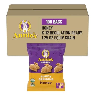 Annie's Organic Bunny Grahams Snack, Honey, 1.25 Oz, 100 Count - Image 1