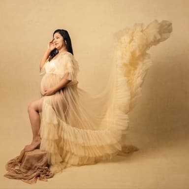 Kate Seamless Paper Backdrop for Photography Beige Cream Backdrop Paper (106.8''x32.8' Ivorine) - Image 5