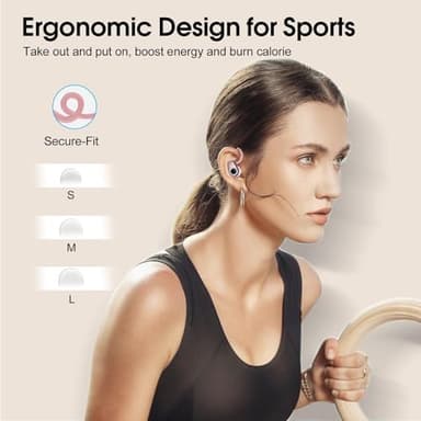 Wireless Earbuds, in Ear Buds Wireless Earbuds Bluetooth, Bluetooth 5.3 Headphones Sport, Deep Bass Stereo Noise Cancelling Headphones, 50H Playtime LED Display, IP7 Waterproof Earphones, Rose Pink - Image 7