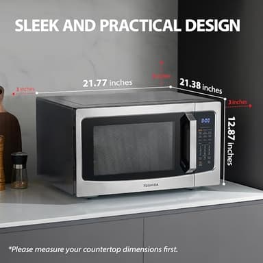 Toshiba Air Fryer Combo 4-in-1 Countertop Microwave Oven, Smart Sensor, Convection, Mute Function, Position Memory 13.6" Turntable, 1.5 Cu Ft, 1000W, Silver, ML-EC42P(SS) - Image 2