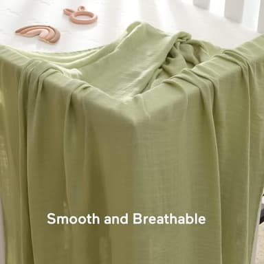 Momcozy Muslin Swaddle Blankets, 4 Pack Ultra Soft Neutral Matching Baby Swaddle Blanket, Breathable Skin Friendly, Large 47 x 47 Inch Swaddling Receiving Blanket for Boy Girl, Light Green - Image 4