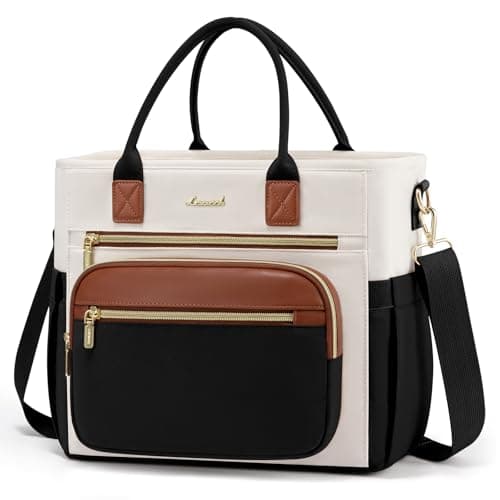 LOVEVOOK Insulated Lunch Bag Women,Wide Opening Adult Lunch Box Women,Large Leakproof Cooler Bag for Work Picnic Beach Family College,Lunch Teacher Tote Bag with Adjustable Shoulder Strap Cup Holder - Image 1