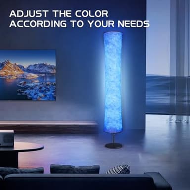 Torchlet Floor Lamp, RGB Floor Lamp with 16 Million DIY Colors and Scene Modes, Music Sync and White Fabric Shade with App/Remote Control, Standing Lamp for Living/Game Room Bedroom - Image 6