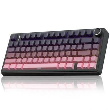 AULA F75 Pro Wireless Mechanical Keyboard,75% Hot Swappable Custom Keyboard,RGB Backlit,Pre-lubed Reaper Switches,Side Printed PBT Keycaps Mechanical Gaming Keyboards, Pink&Black - Image 1