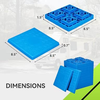RVMATE RV Leveling Blocks 12 Pack, Heavy Duty Camper Leveling Blocks, Leveling Blocks for RVs, Reduce Trailer Movement, Trailer Leveling Blocks Great for Single and Dual Wheels - Image 2
