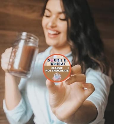 Double Donut Hot Chocolate Pods for Keurig K Cups Brewers, Single Serve Classic Hot Cocoa Pods, 24 Count - Image 3