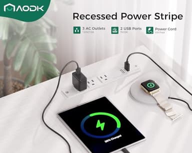 AODK 53 Inch L Shaped Computer Desk with Drawers, Corner Desk with Power Outlets & Reversible Storage Shelves, Movable CPU Stand for Home Office Gaming, White - Image 6