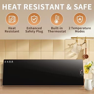 Electric Warming Tray（Extra Long 40”x12”），Food Warmer with Thermostat and Full Surface Heating，Food Warming Mat with 2 Temperature Modes for Parties Buffet，Gatherings，Gold Edge - Image 5