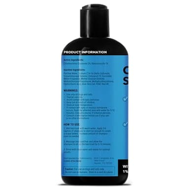 Chlorhexidine Cat & Dog Seasonal Itch Relief Shampoo, for Allergies, Itching, Skin and Coat Supplement, Helps Shedding, Hot Spots, Deodorizing Dog Shampoo & Grooming Supplies,16oz - Image 7
