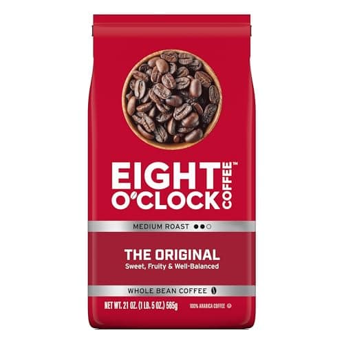 Eight O'Clock Coffee The Original Whole Bean Coffee, Medium Roast, 21 Ounce (Pack of 1) - Sweet, Fruity, Well Balanced - Image 1