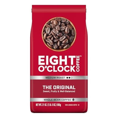 Eight O'Clock Coffee The Original Whole Bean Coffee, Medium Roast, 21 Ounce (Pack of 1) - Sweet, Fruity, Well Balanced - Image 1
