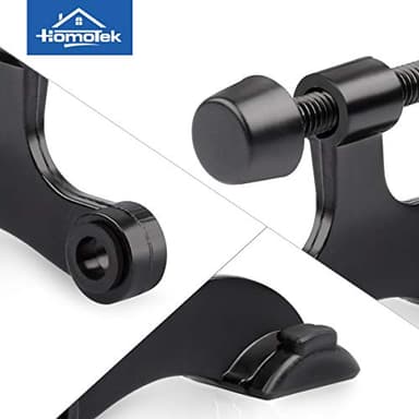 HOMOTEK 8 Pack Hinge Pin Black Door Stopper,Adjustable Deluxe Heavy Duty Door Stopper 2-1/2"x1-3/4”,with Black Rubber Bumper Tips - Image 6